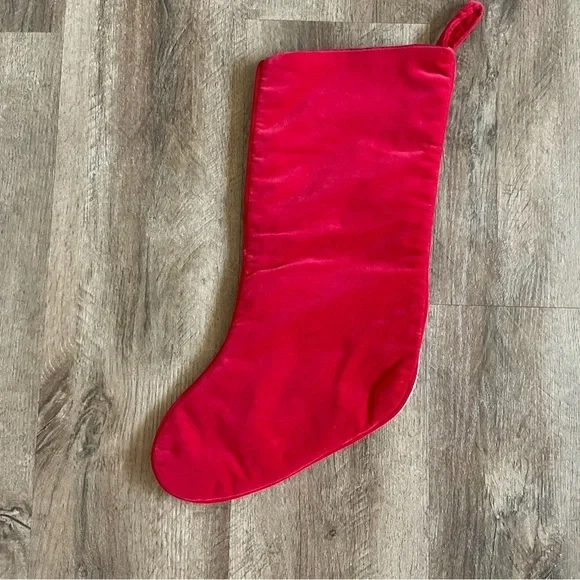 VTG Macy’s Stocking Needlepoint Santa Christmas Red Holiday Velvet Back Tree Dol - Picture 2 of 9